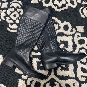 Chico's Black Leather Roma Knee Boots size 9